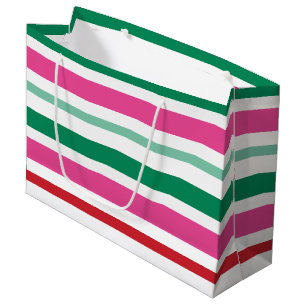 Colourful and Vibrant Striped Christmas Gift Bag