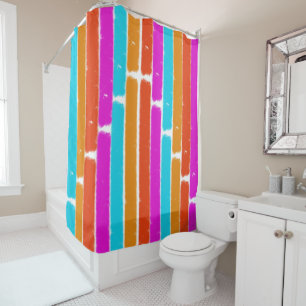 Colourful and Vibrant Striped Shower Curtain