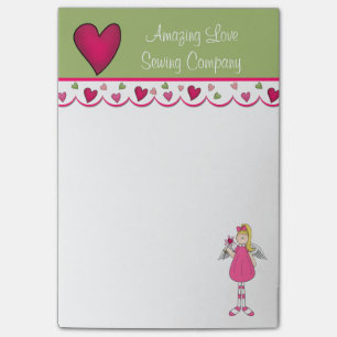 Colourful Angel and Hearts Note Pad