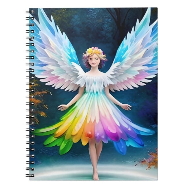 Colourful Angel with Wings Notebook (Front)