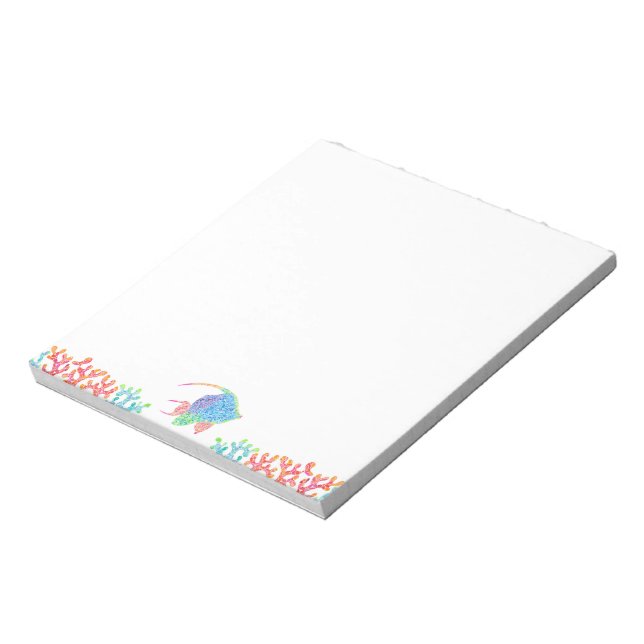 Colourful Angelfish and Coral Notepad (Rotated)