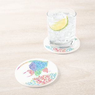 Colourful Angelfish Sandstone Coaster