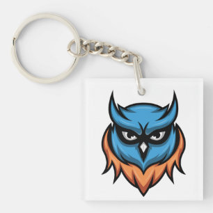Colourful Angry Owl Keychain