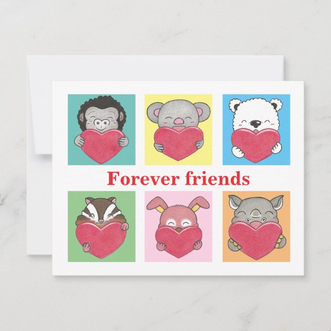 Colourful Animal Cartoon for Kids Friends Flat Car (Front)