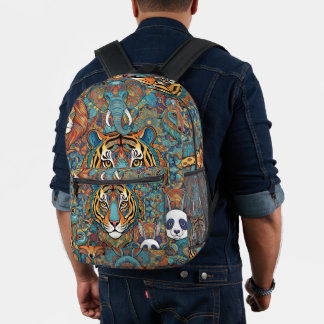 Colourful Animal Mandala Backpack – Boho Animal 