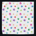 Colourful Animal Paw Prints Bandana<br><div class="desc">Show how much you love animals with this cute colourful paw patterned bandana. Also looks awesome with a black background. Bet your pet will look adorable wearing it!</div>