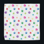 Colourful Animal Paw Prints Bandana<br><div class="desc">Show how much you love animals with this cute colourful paw patterned bandana. Also looks awesome with a black background. Bet your pet will look adorable wearing it!</div>