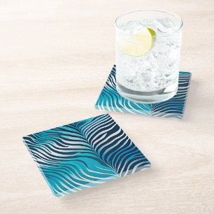 Colourful Animal Print Art Glass Coaster