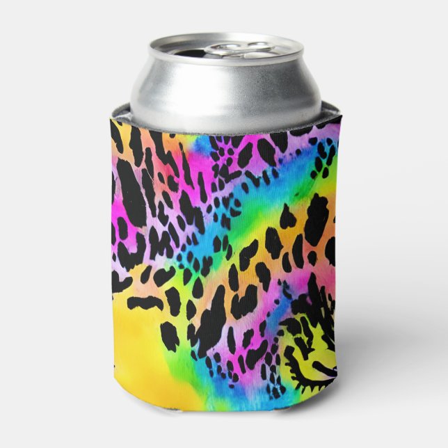 Colourful Animal Print Pattern Can Cooler (Can Front)