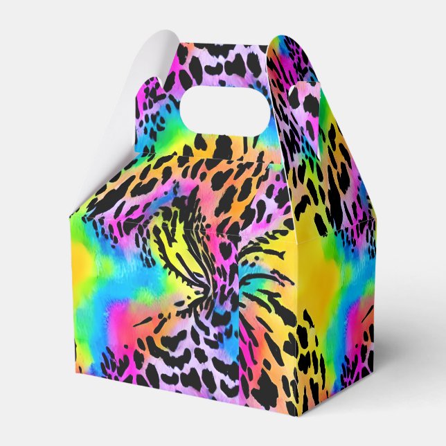 Colourful Animal Print Pattern Favor Box (Front Side)