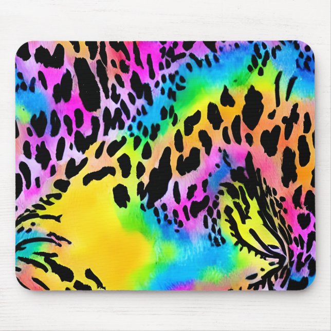 Colourful Animal Print Pattern Mouse Pad (Front)