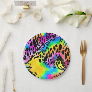 Colourful Animal Print Pattern Paper Plate