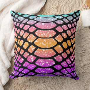 Colourful Animal Print & Paw Texture Throw Pillow