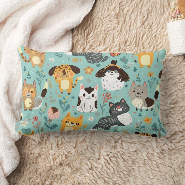 Colourful Animal Print Throw Pillow Case (Blanket)