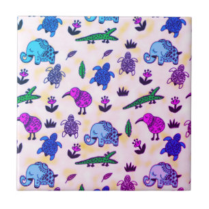 Colourful Animal Print Tile