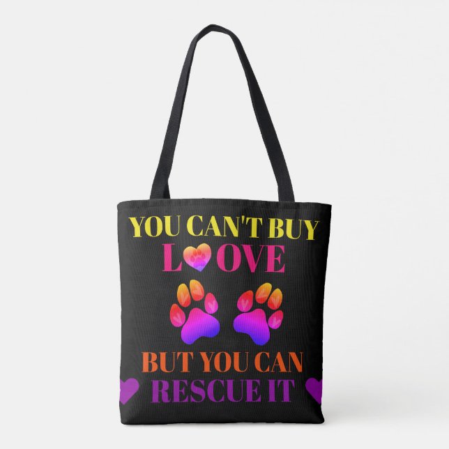 Colourful Animal Rescue and Pet Adoption Tote Bag (Back)