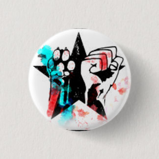 Colourful animal rights badge 1 inch round button