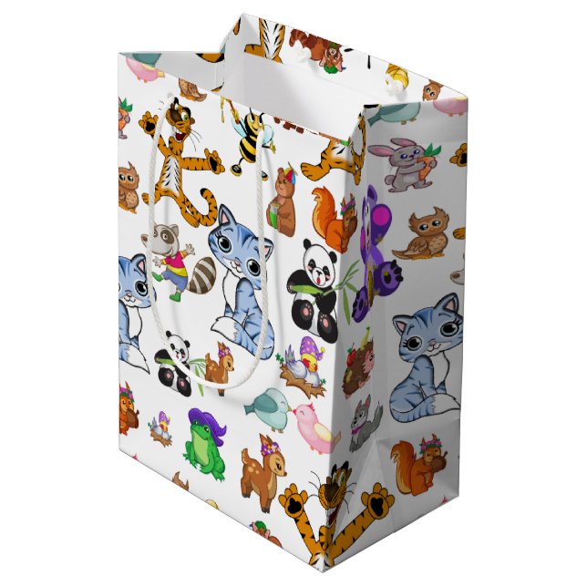 Colourful Animals  Medium Gift Bag (Back Angled)