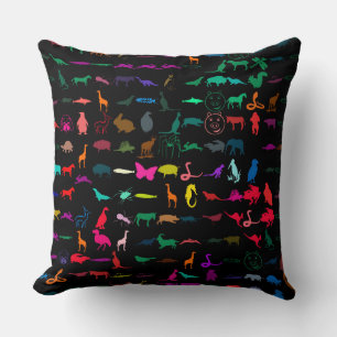 Colourful Animals Pattern Throw Pillow