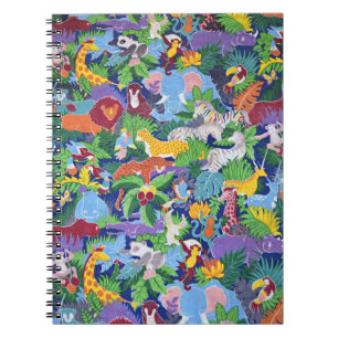 Colourful Animated Safari Animals Notebook