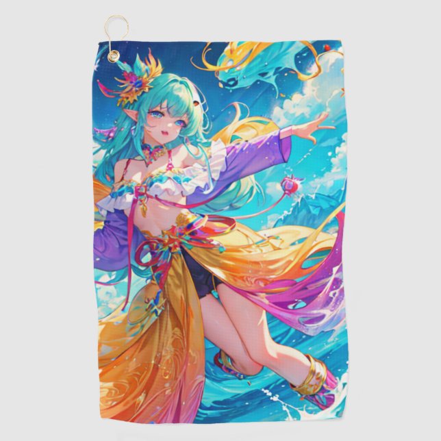 Colourful/anime/cartoon  golf towel (Front)