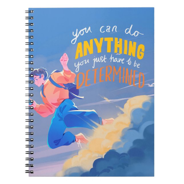 Colourful Anime-Inspired Notebook with Motivationa (Front)