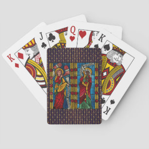 Colourful Annunciation With Mary And Gabriel Playing Cards