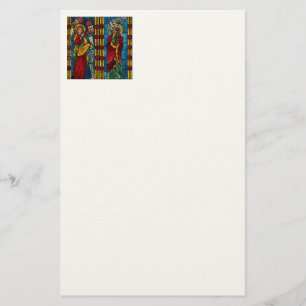 Colourful Annunciation With Mary And Gabriel Stationery