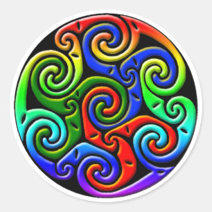 Colourful Antique Celtic Art - Intricate, Beautifu Classic Round Sticker