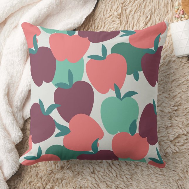 Colourful Apple Fruit Pattern Throw Pillow (Blanket)