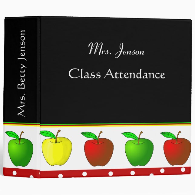 Colourful Apples Teacher's Binder (Front/Spine)