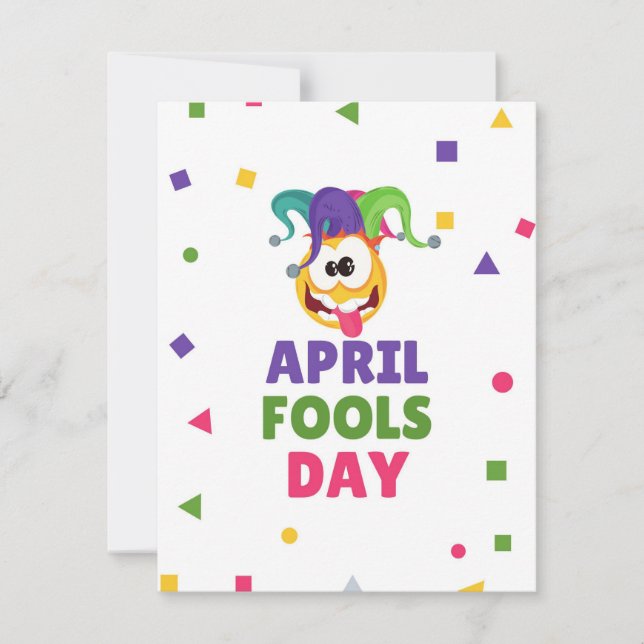 Colourful April Fools Day Holiday Card (Front)