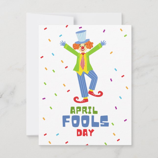 Colourful April Fools Day Holiday Card (Front)
