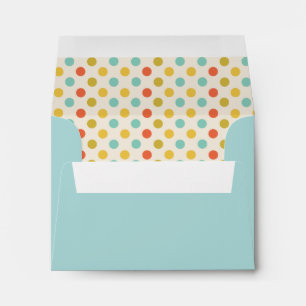Colourful Aqua and Polka Dots Thank You Envelope