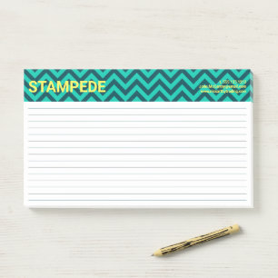 Colourful Aqua Green Yellow Chevron Pattern Post-it Notes