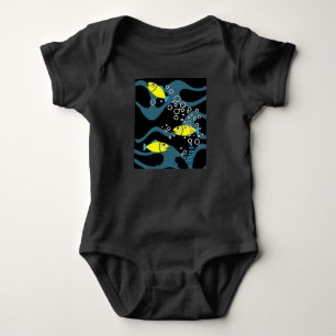 Colourful Aquarium Fish Animal Motifs Baby Bodysuit