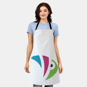 colourful aquarium fish illustration design apron