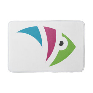 colourful aquarium fish illustration design bath mat