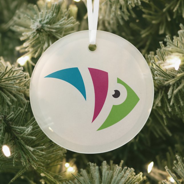 colourful aquarium fish illustration design glass ornament (Insitu)