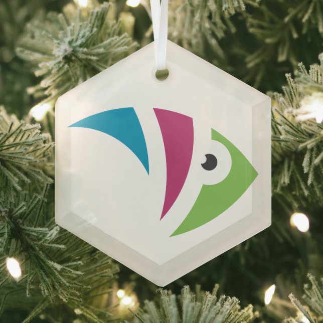 colourful aquarium fish illustration design glass ornament (Insitu)