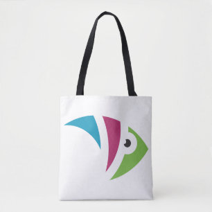 colourful aquarium fish illustration design tote bag