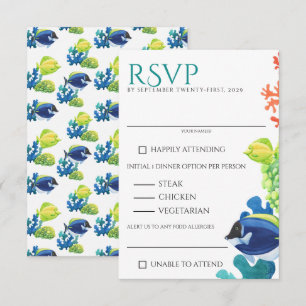 Colourful Aquarium Food Choices RSVP Card