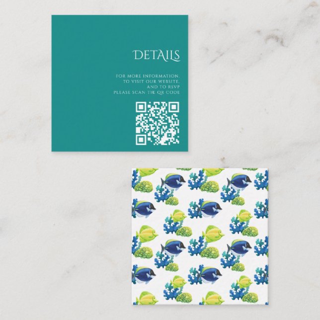 Colourful Aquarium QR Code Enclosure Card (Front/Back)