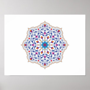Colourful Arabic Design Ornament Moroccon Style Poster
