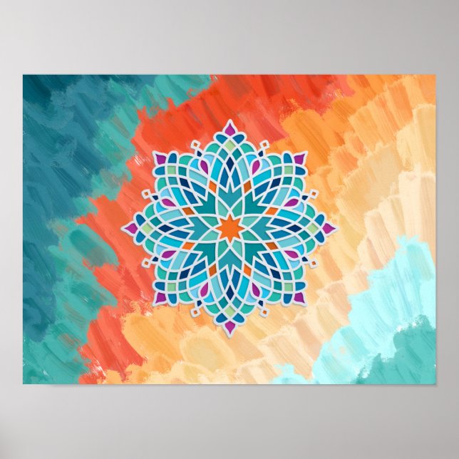 Colourful Arabic Design Ornament Poster (Front)