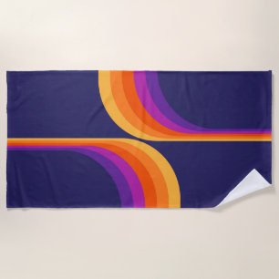 Colourful arches in retro style beach towel