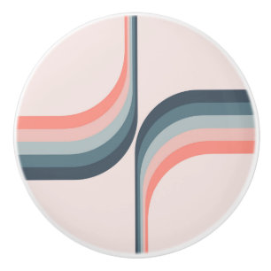 Colourful arches in retro style ceramic knob