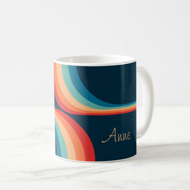 Colourful arches in retro style coffee mug (Front Right)