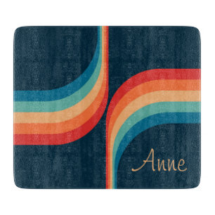 Colourful arches in retro style cutting board