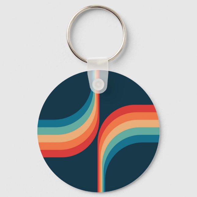 Colourful arches in retro style keychain (Front)